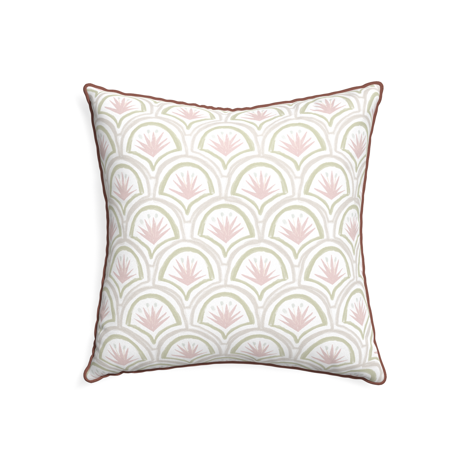 22-square thatcher rose custom pillow with w piping on white background