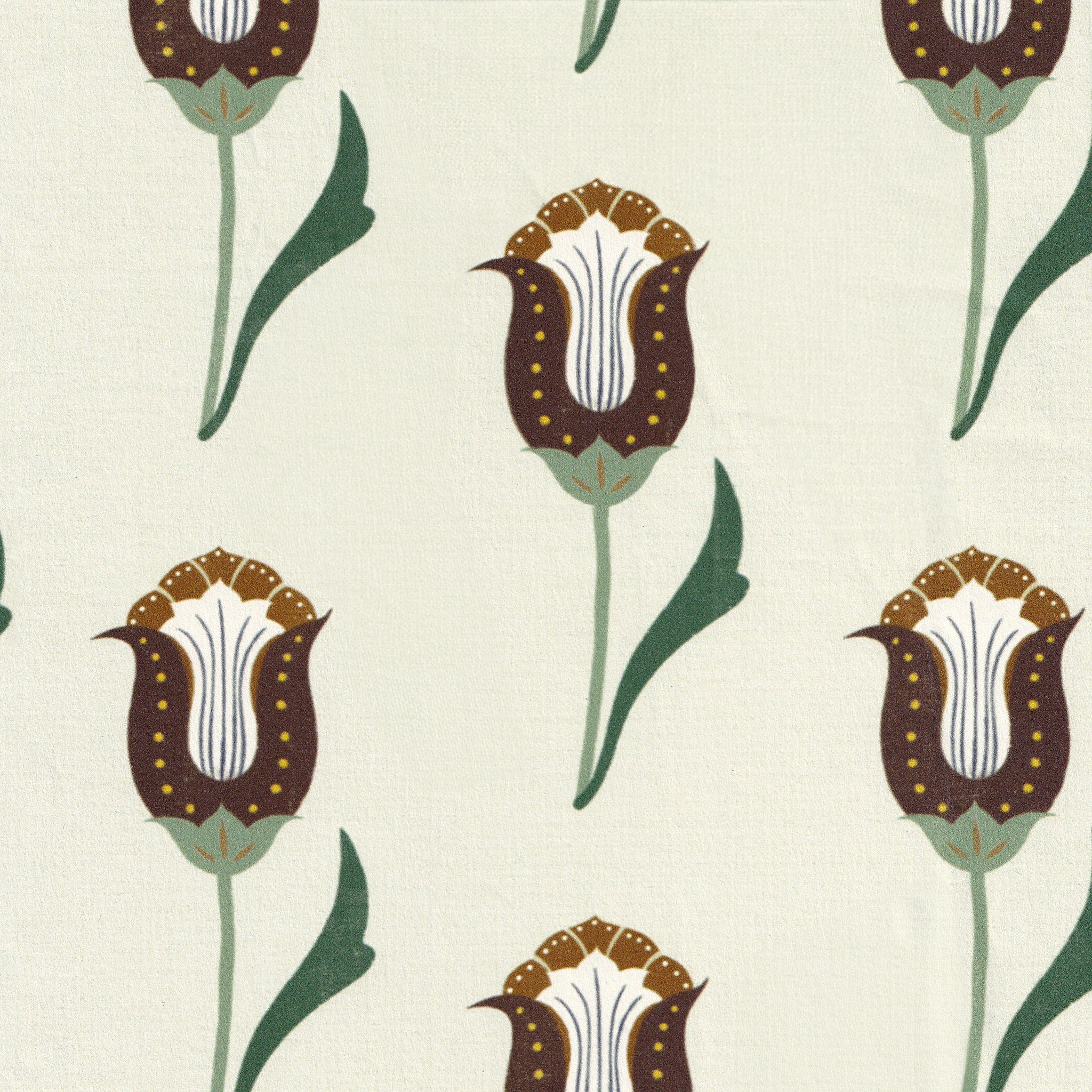 close up of abstract floral maroon and forest green printed wallpaper swatch