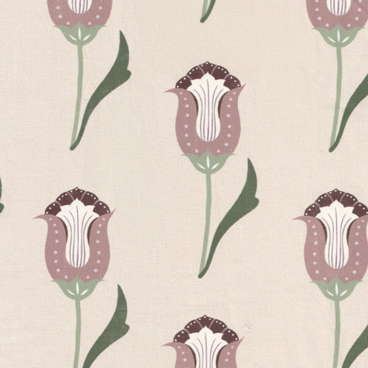 abstract floral pink and green printed wallpaper swatch