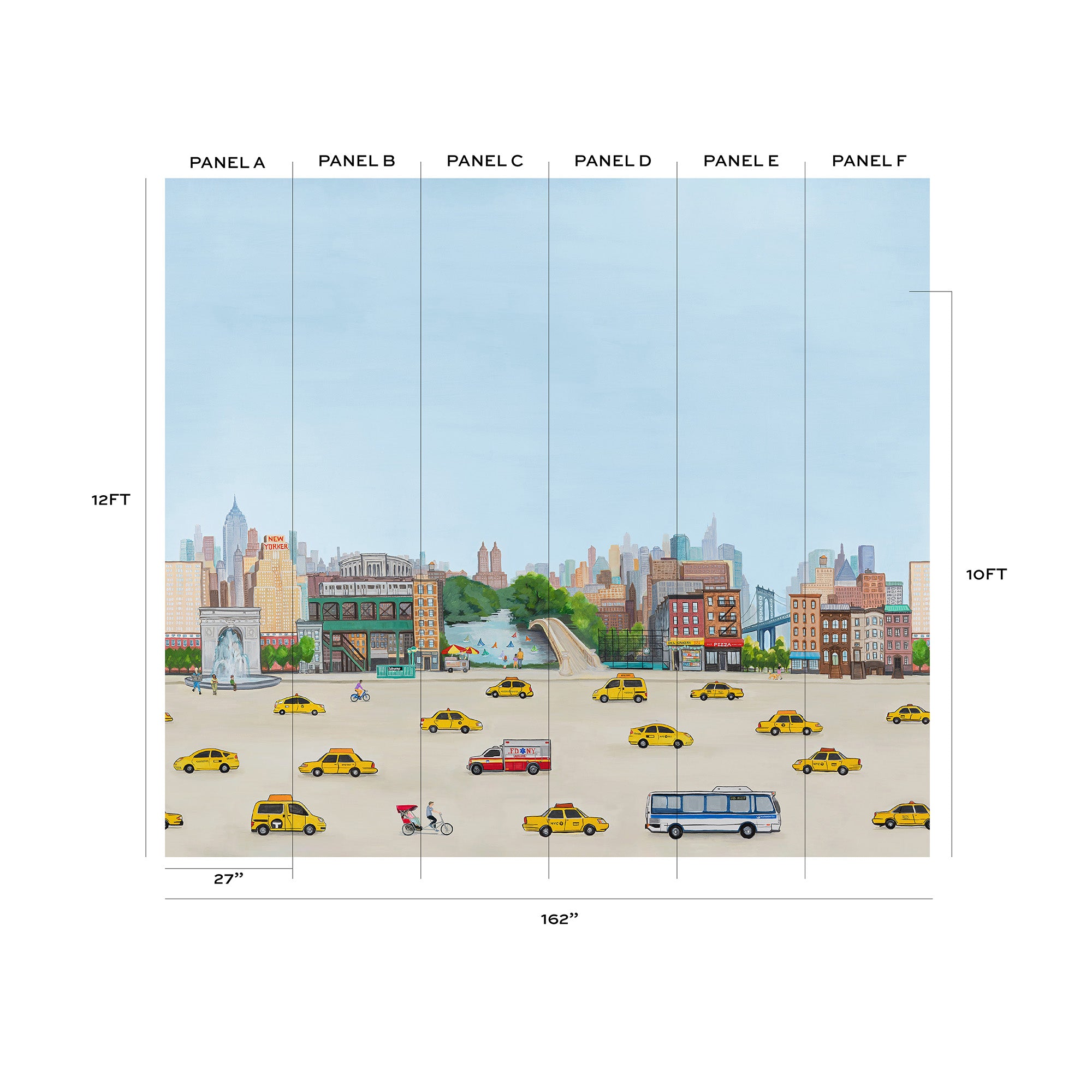 Bleecker Removable Wallpaper Mural - Thumbnail 2