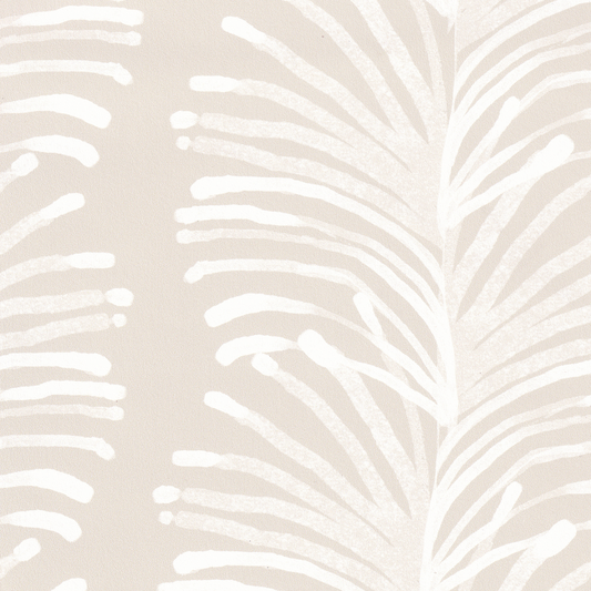 Beige Botanical Stripe Printed Wallpaper