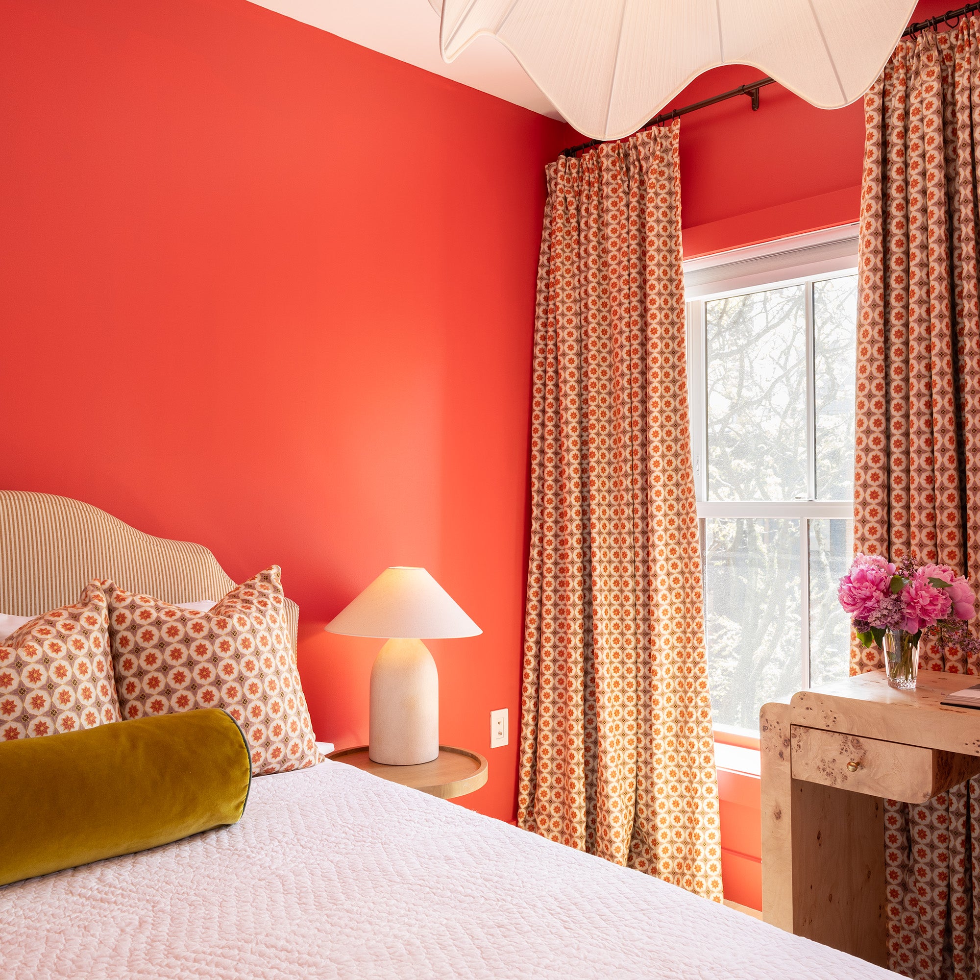 Hayes Coral Custom Curtain - Thumbnail 2