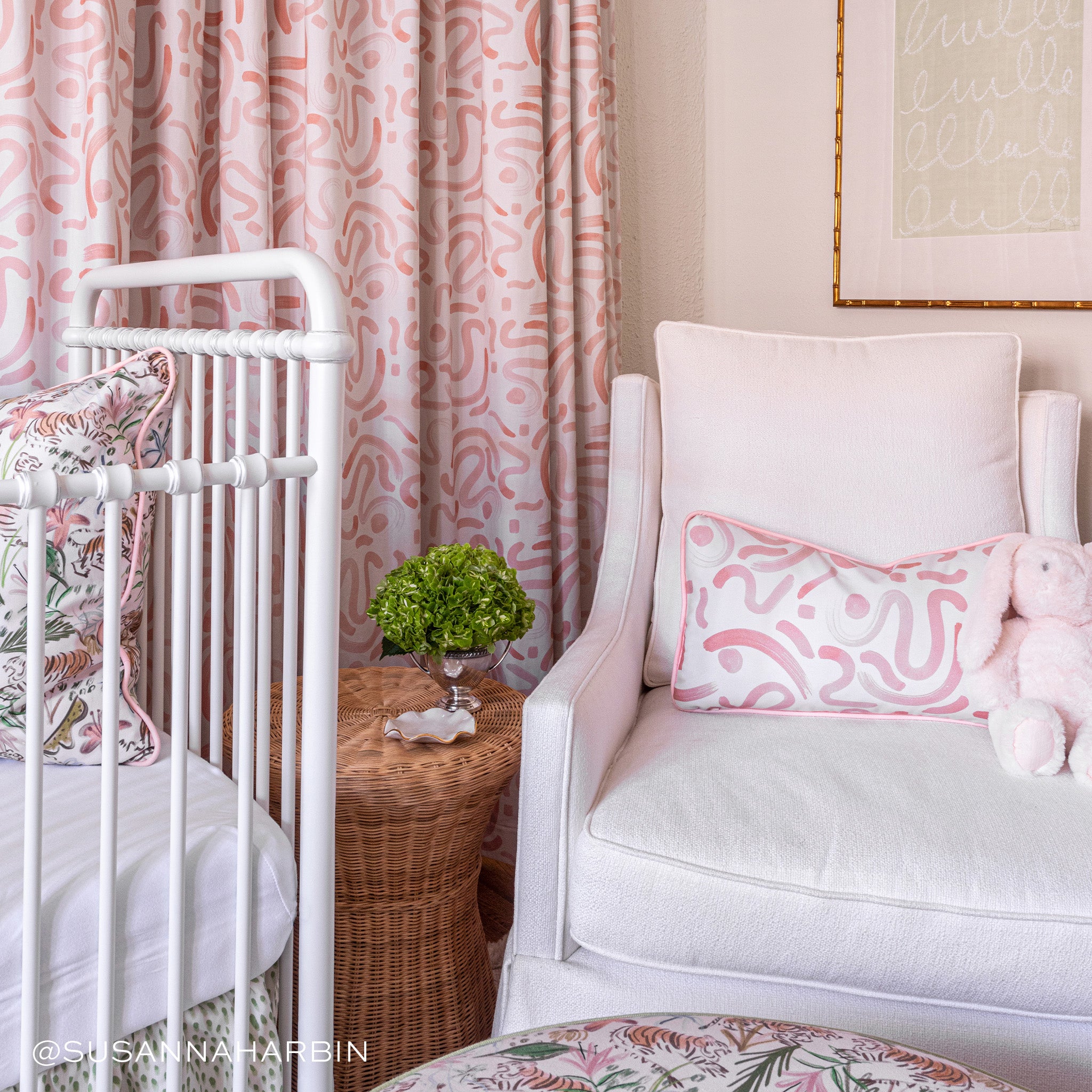 Pink nursery pillow sale