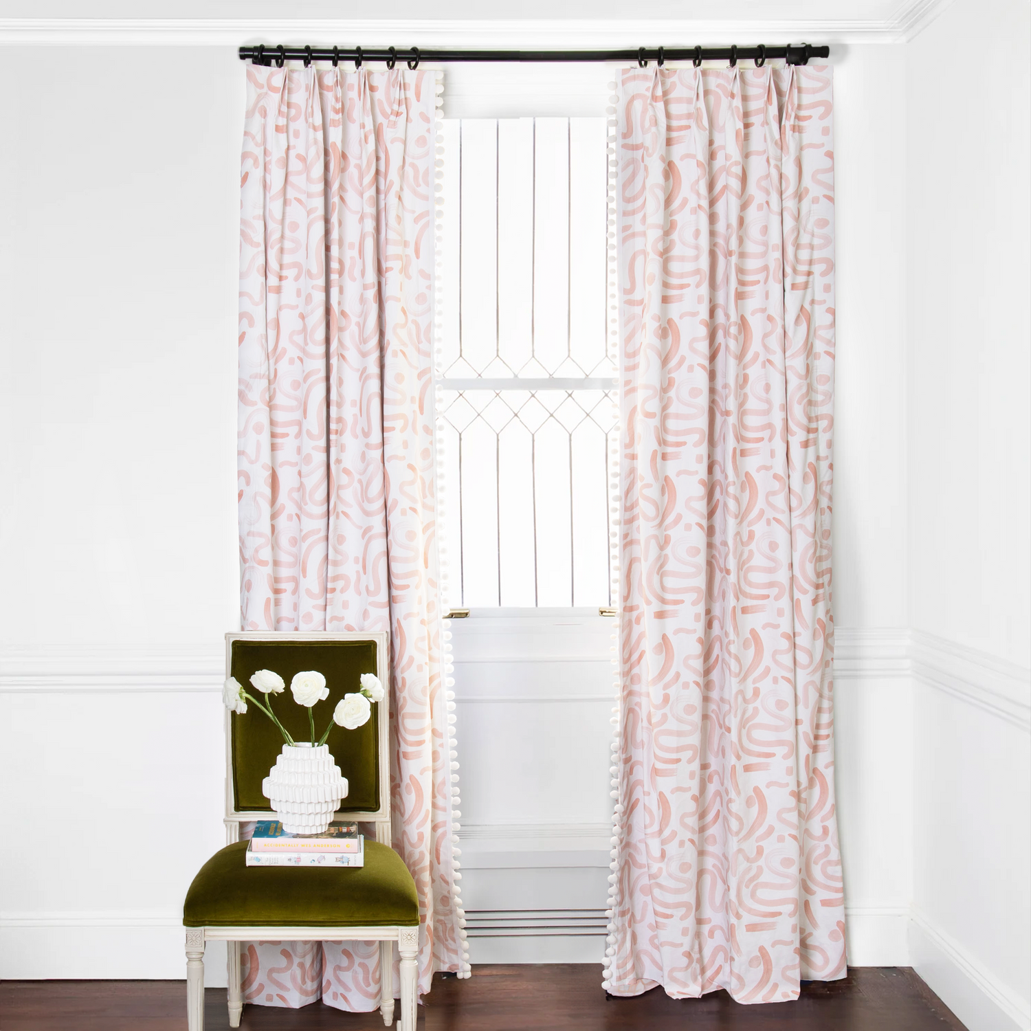 Pepper Home Pink Graphic Custom Curtains