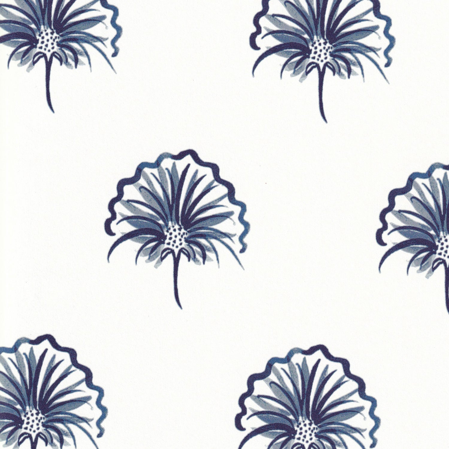 Floral Navy Printed Wallpaper Swatch