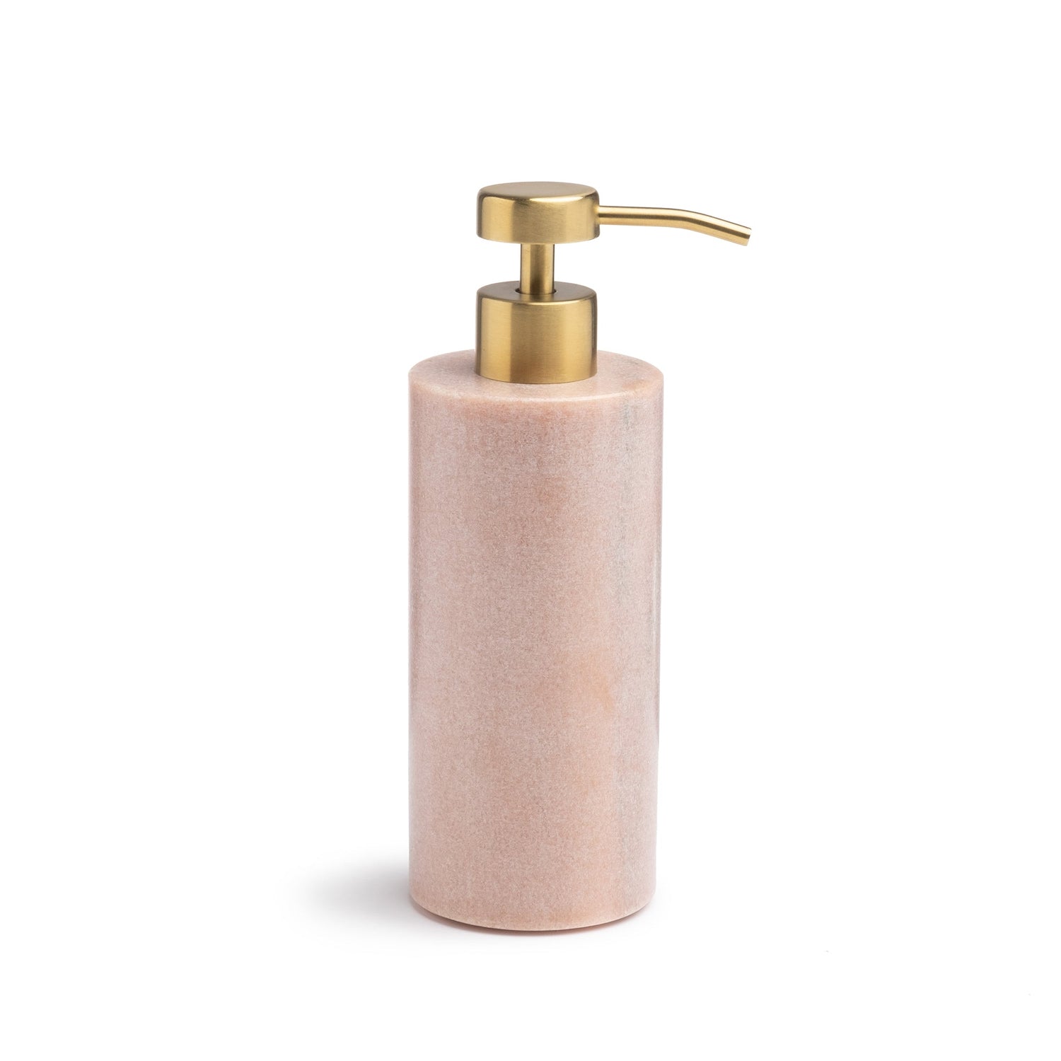 pink marble lotion dispenser with gold pump 