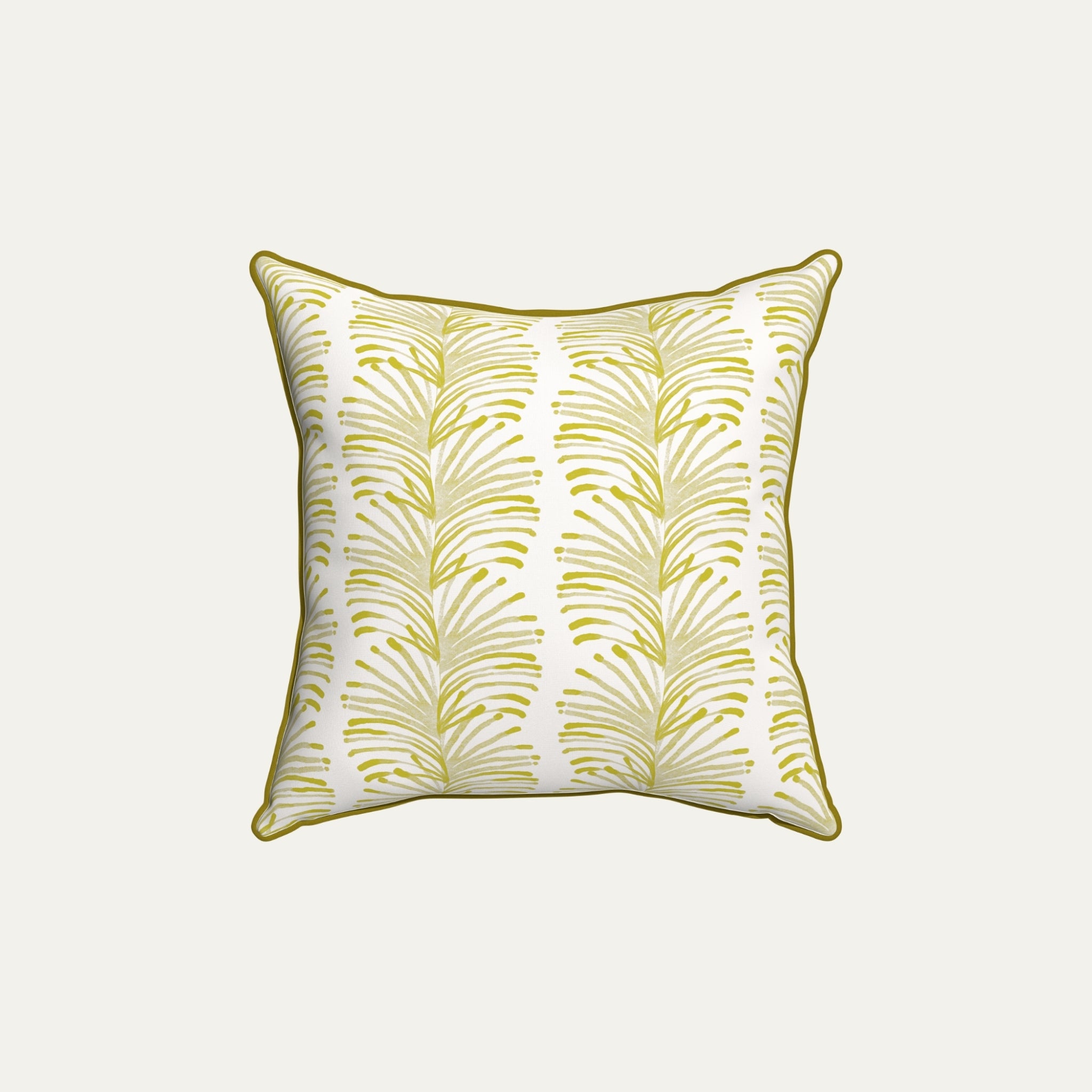 Emma Chartreuse Printed Cotton Throw Pillow