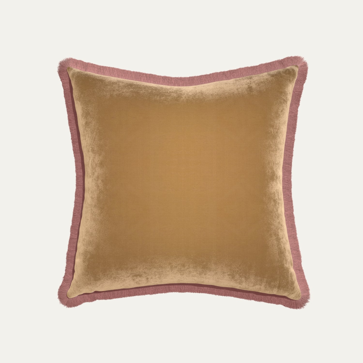 Camel Velvet Throw Pillow