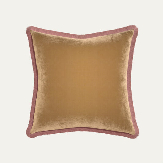 Camel Velvet Throw Pillow
