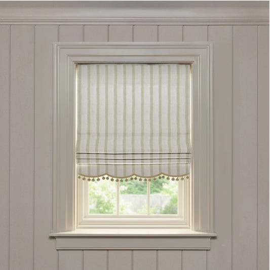 Vivienne Pistachio Embroidered Roman Shade