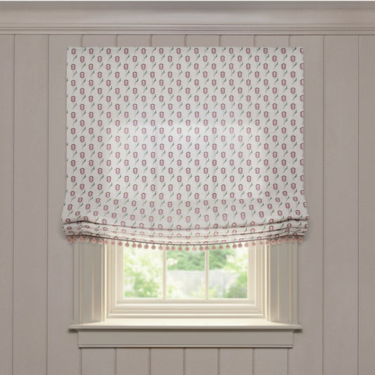 Annabelle Orchid Printed Cotton Roman Shade