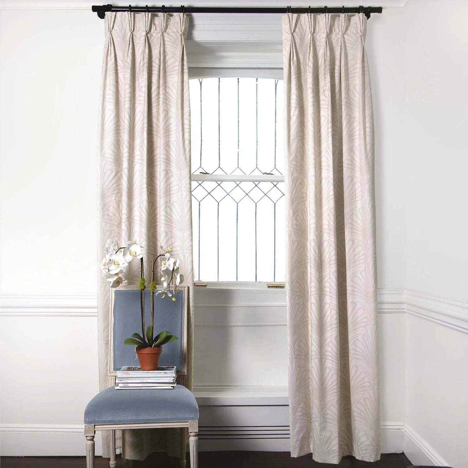 Suzy Sand Curtain - Tailored Pleat, 50"W x 87"L, Blackout Lining, No Trim