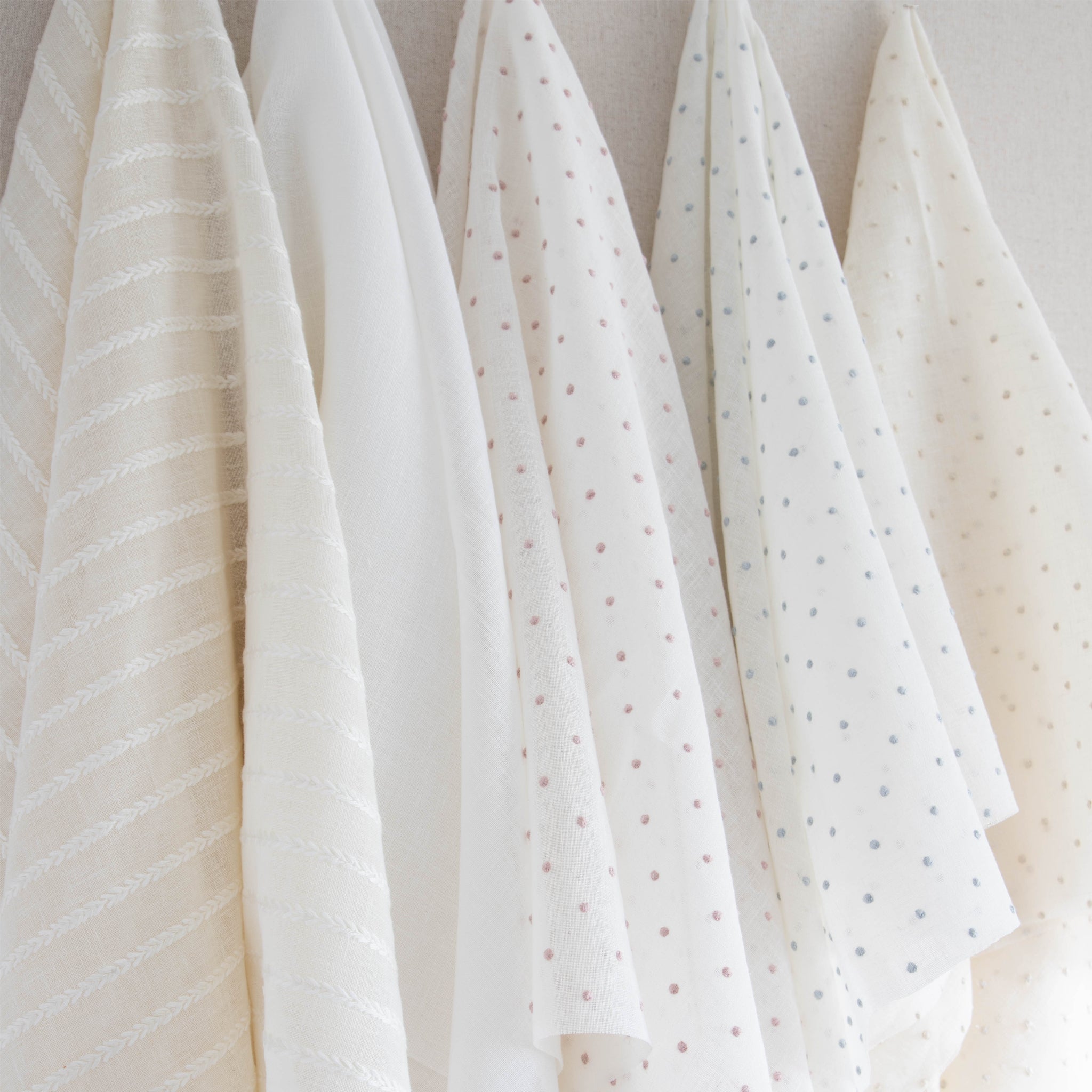 Sheer Pink Polka Dot Fabric Pepper Home