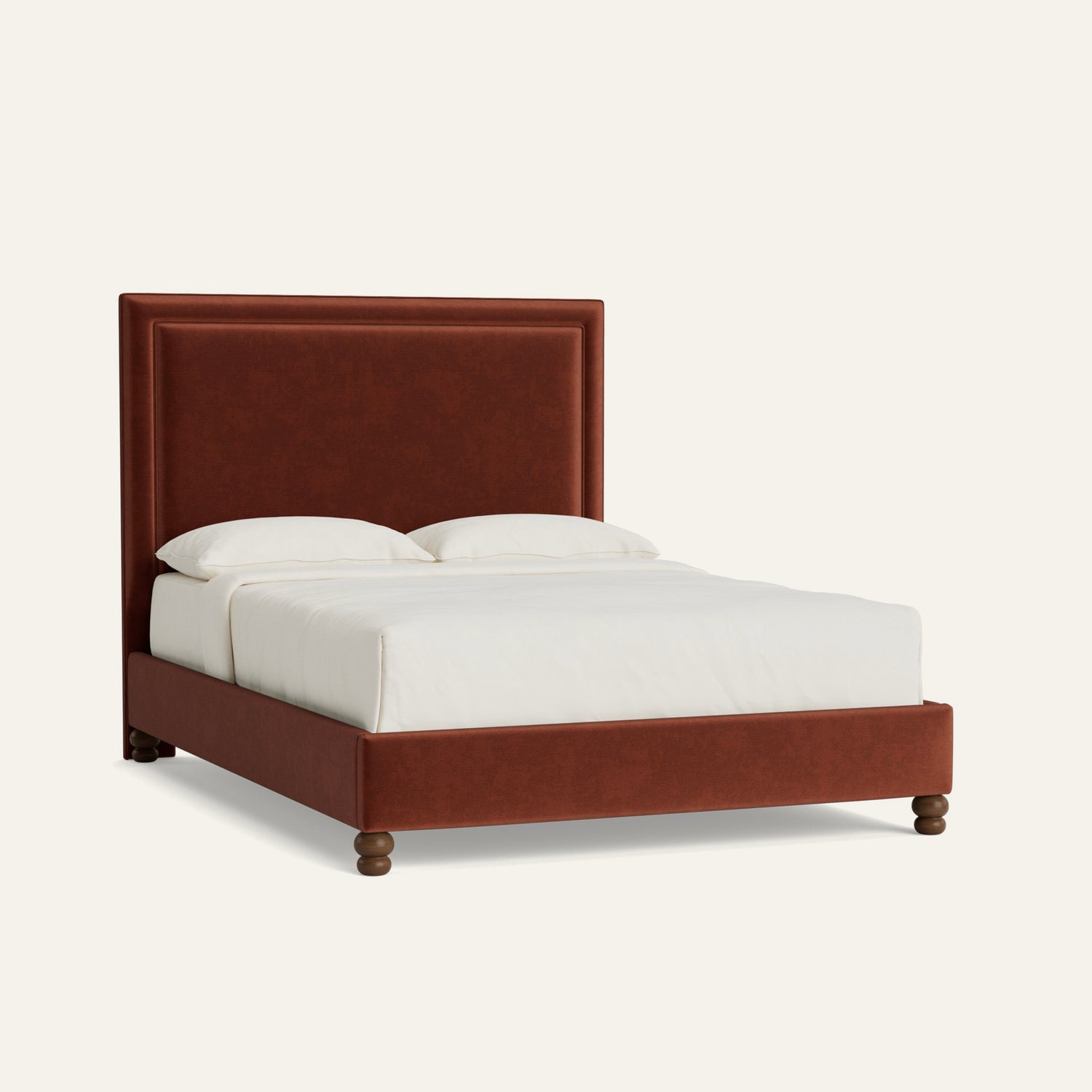 FEATURED: Queen / 9" Rails / Rounded / Walnut / Self Welt