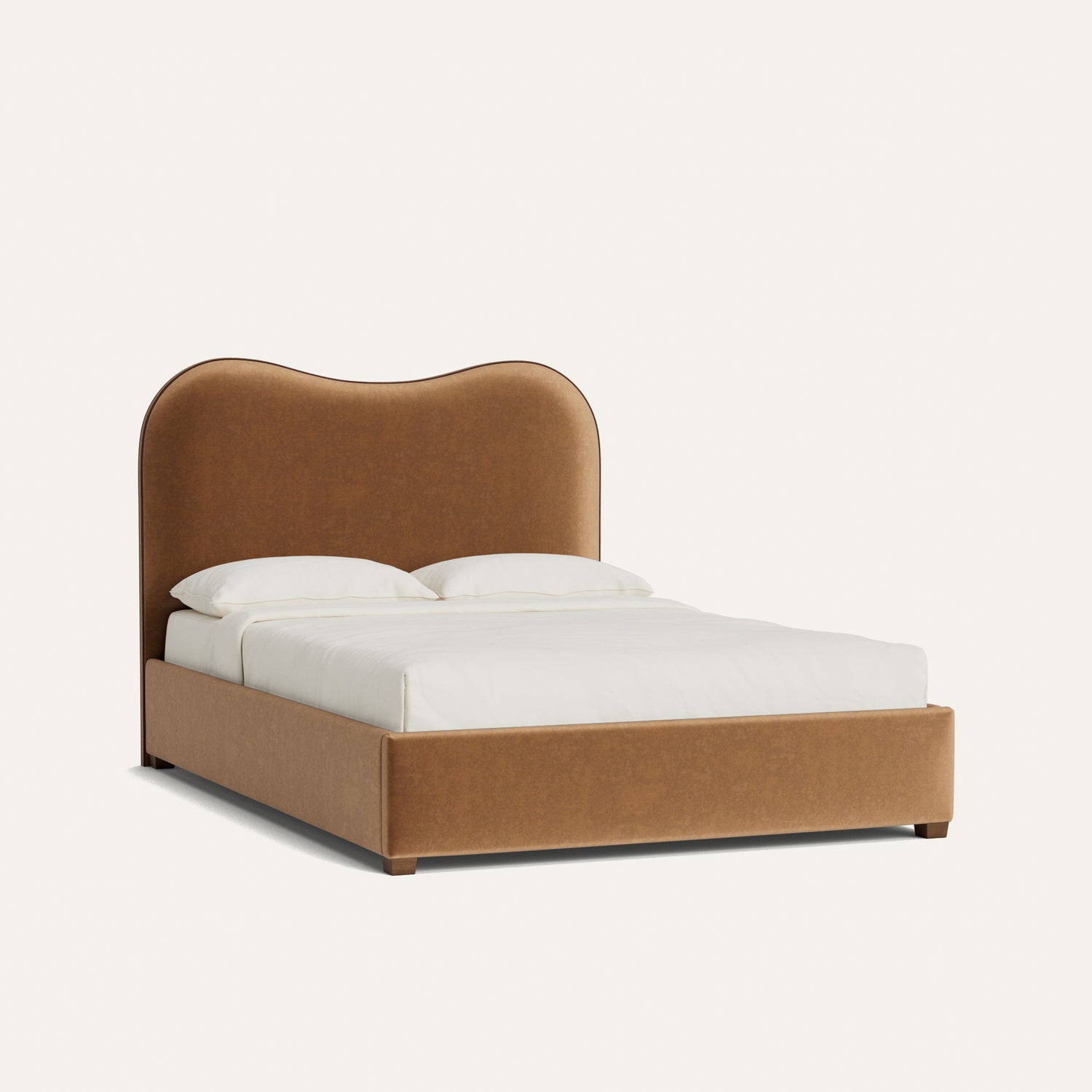 FEATURED: Shown in Queen / Tapered Legs / Tobacco / Walnut Welt