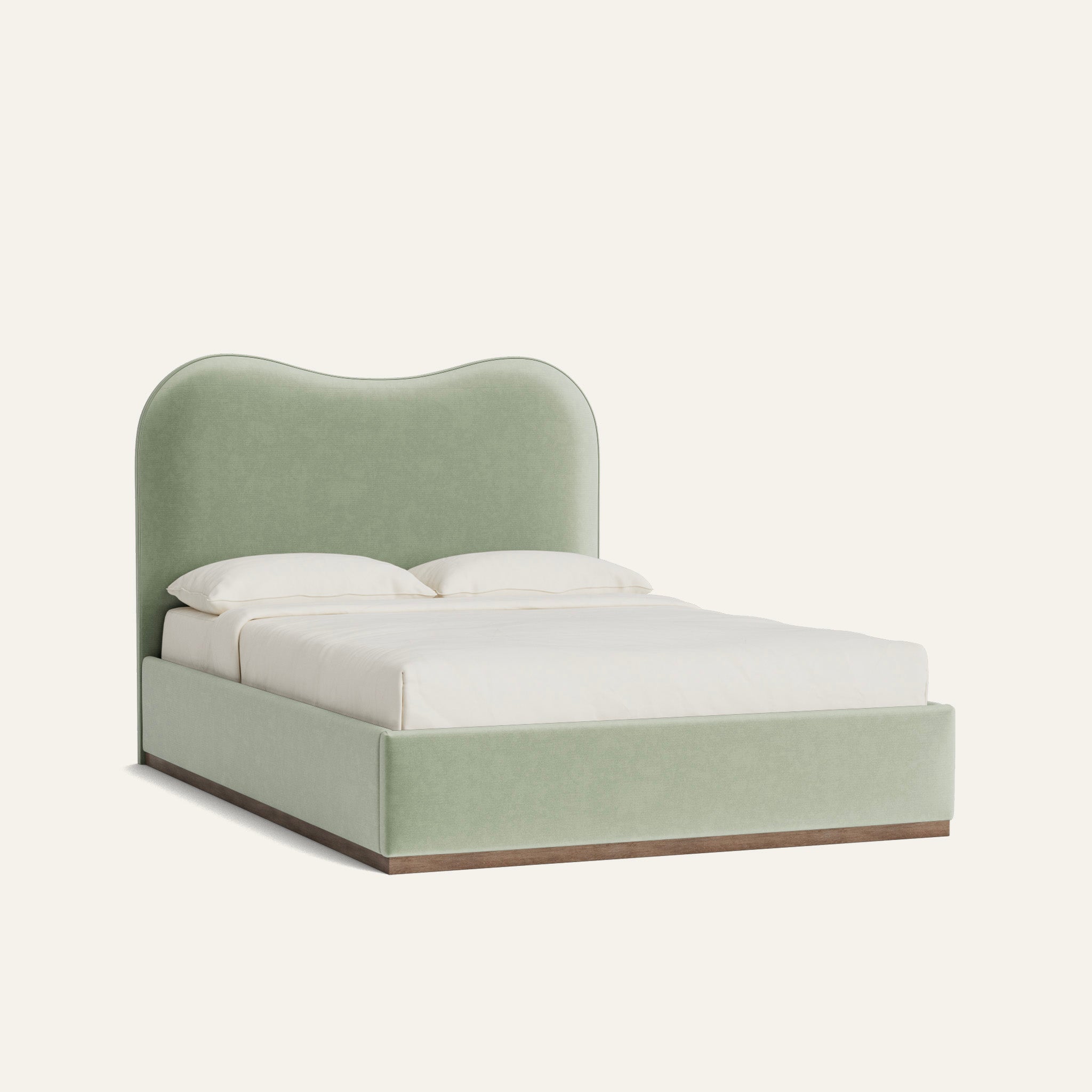 FEATURED: Queen / Wood Base / Tobacco / Fern Velvet Welt