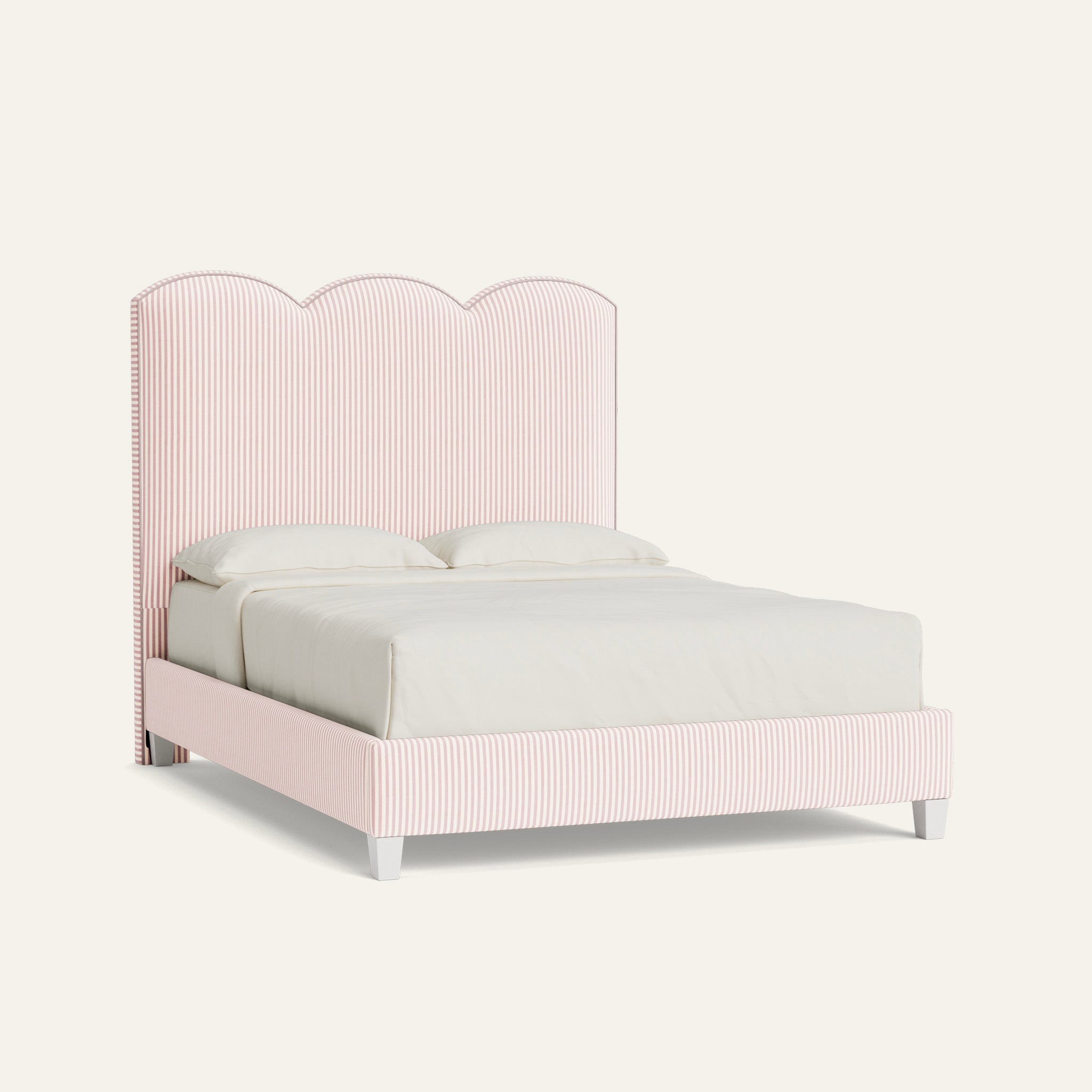 FEATURED: Shown in Queen / 9" Rails / Flour / Rose Velvet Welt