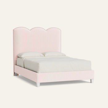 FEATURED: Shown in Queen / 9" Rails / Flour / Rose Velvet Welt