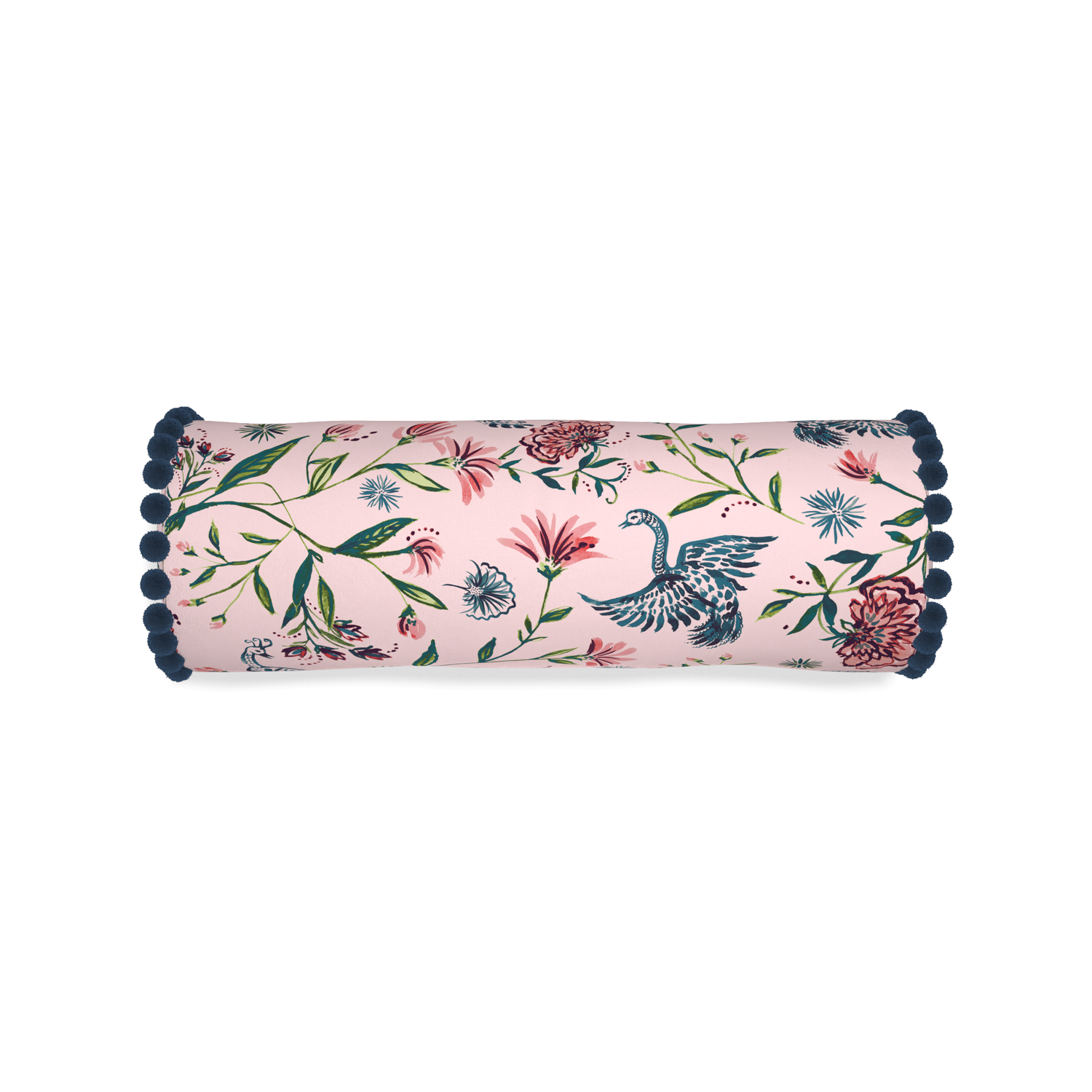 Bolster daphne rose custom rose chinoiseriepillow with c on white background