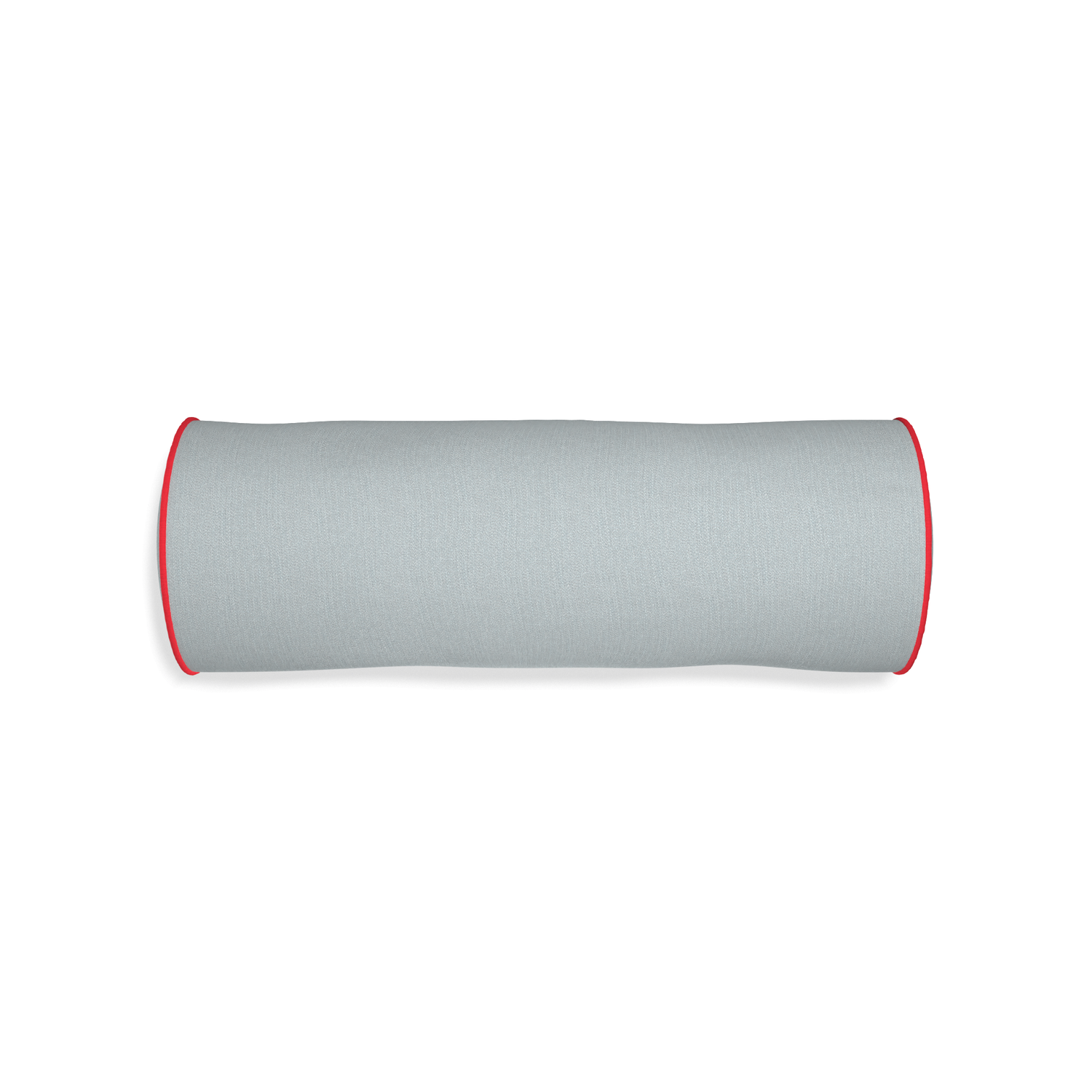 Bolster sea custom grey bluepillow with cherry piping on white background