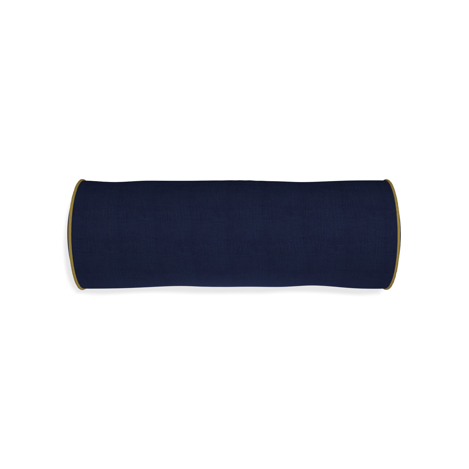 Bolster midnight custom navy bluepillow with c piping on white background