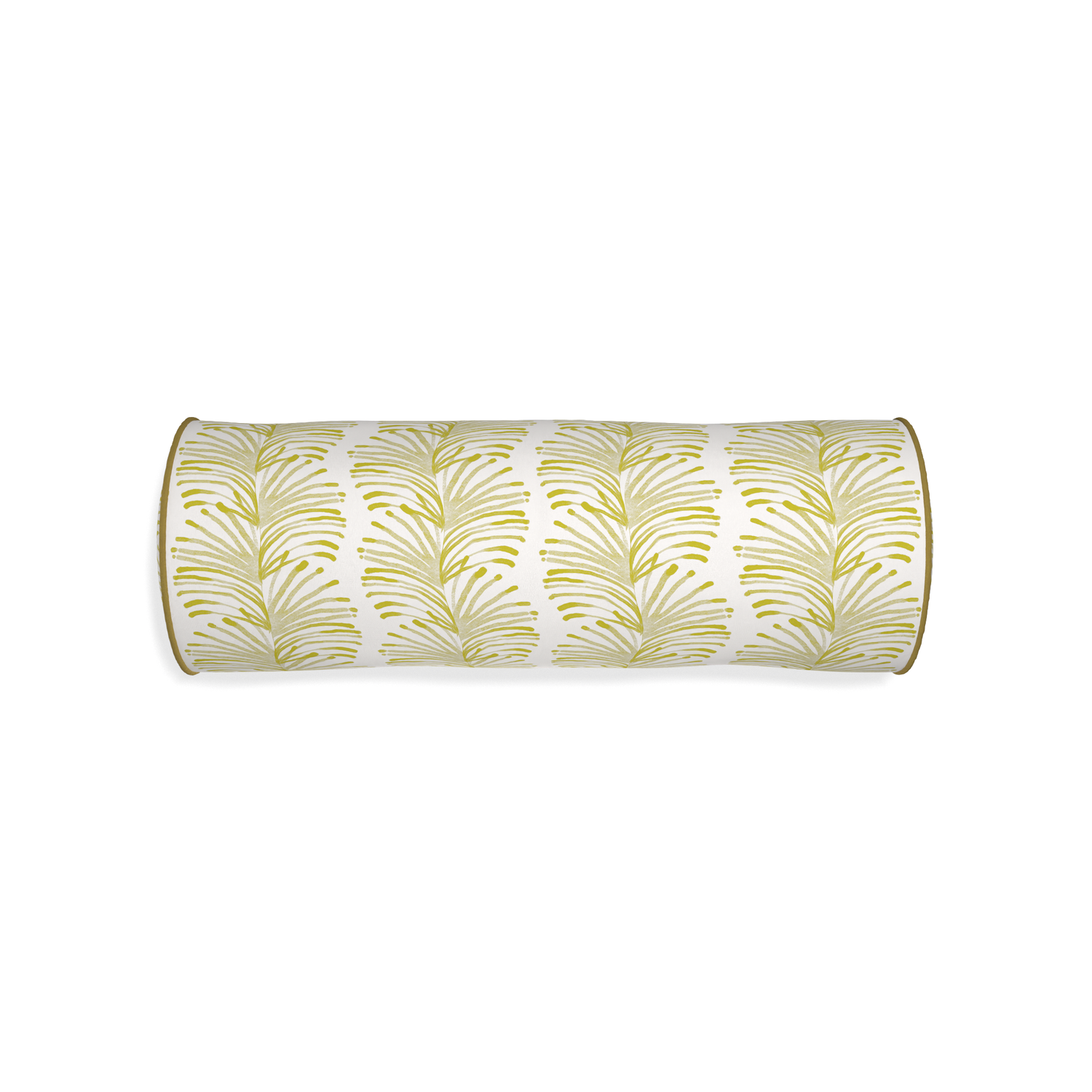Bolster emma chartreuse custom yellow stripe chartreusepillow with c piping on white background