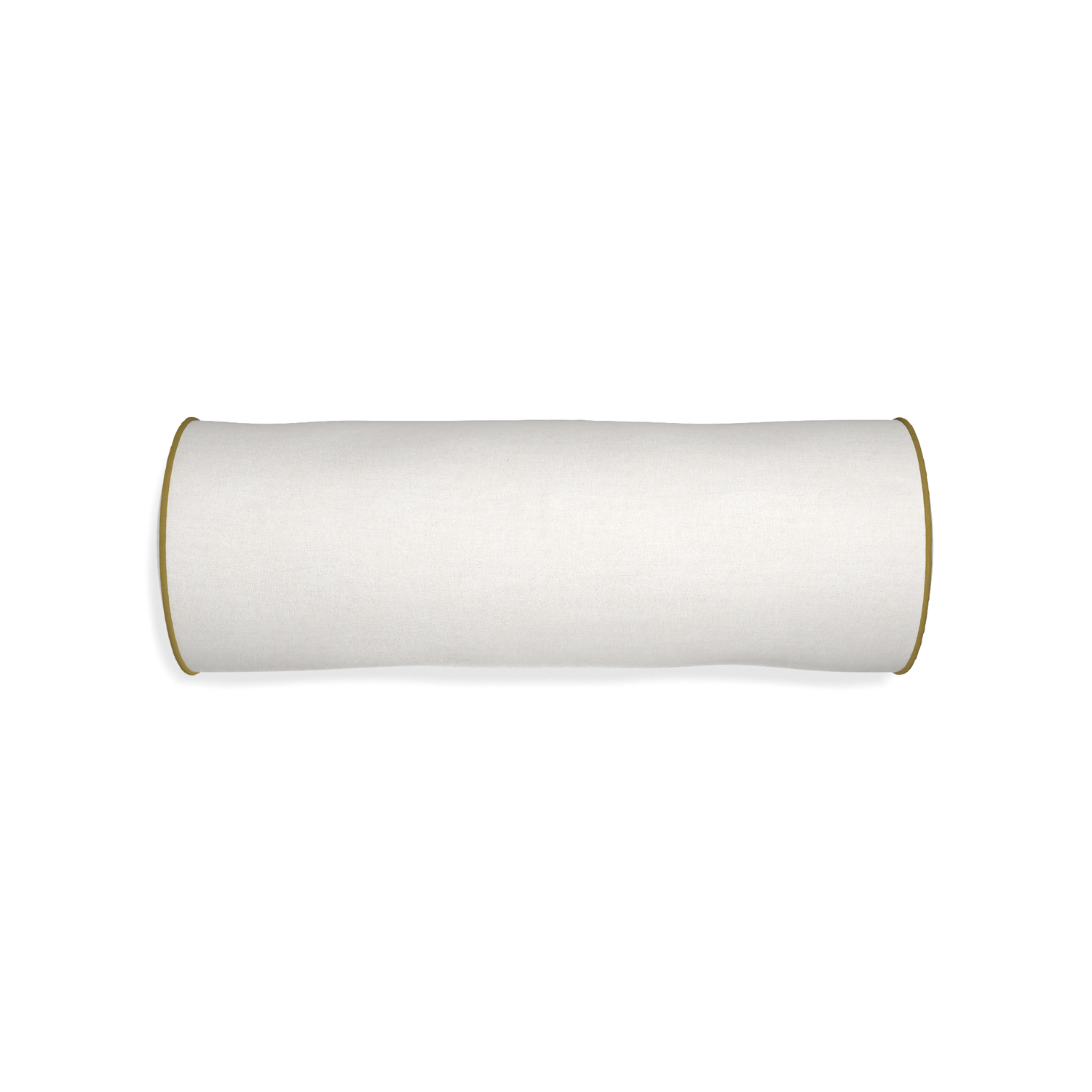 Bolster flour custom natural whitepillow with c piping on white background
