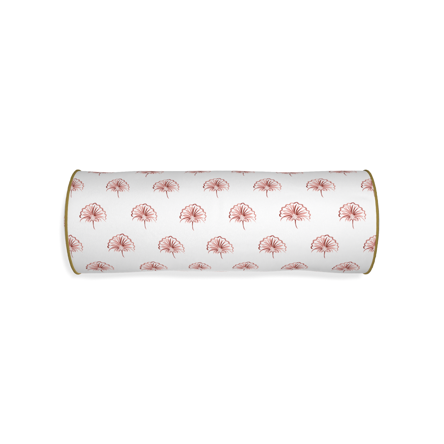 Bolster penelope rose custom floral pinkpillow with c piping on white background