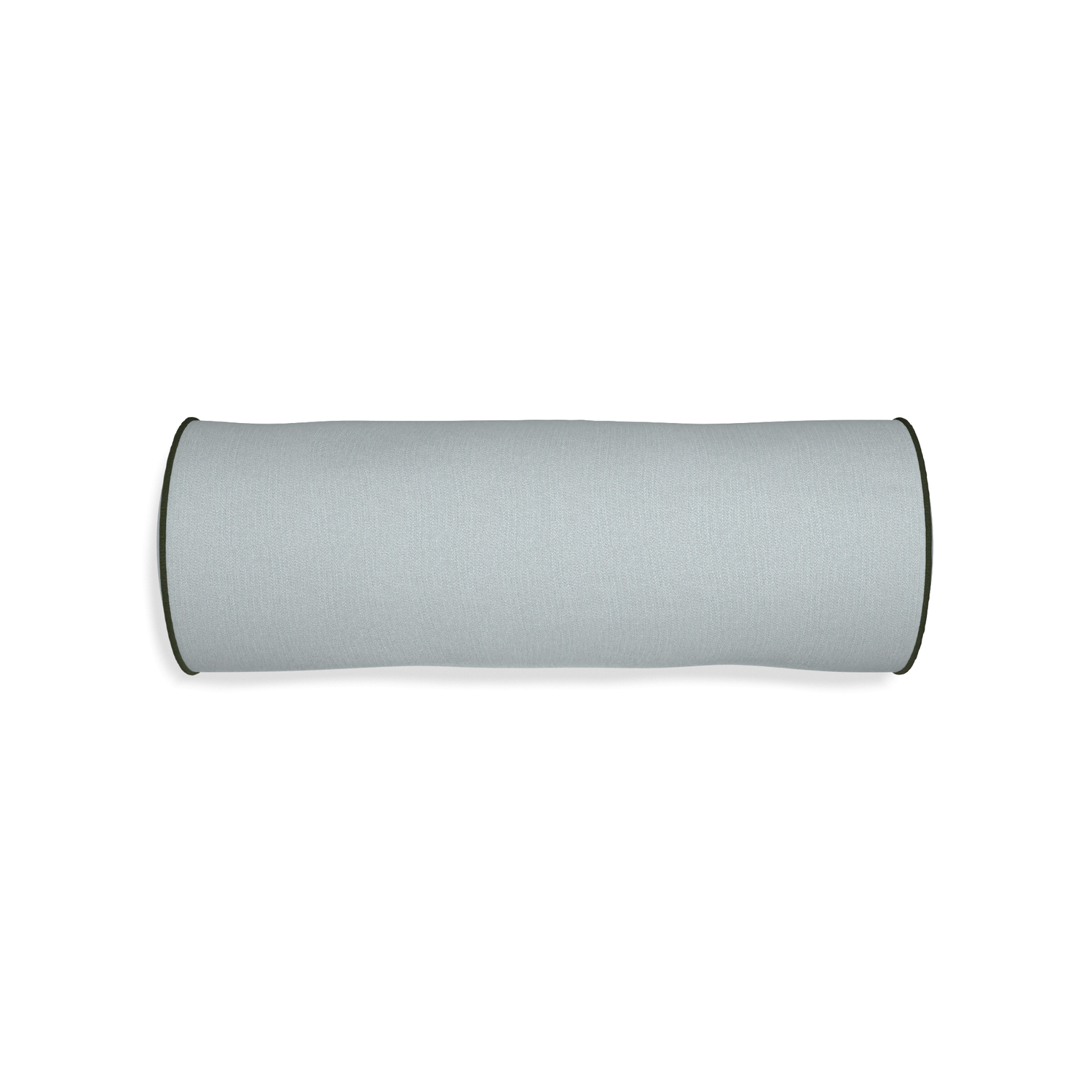 Bolster sea custom grey bluepillow with f piping on white background