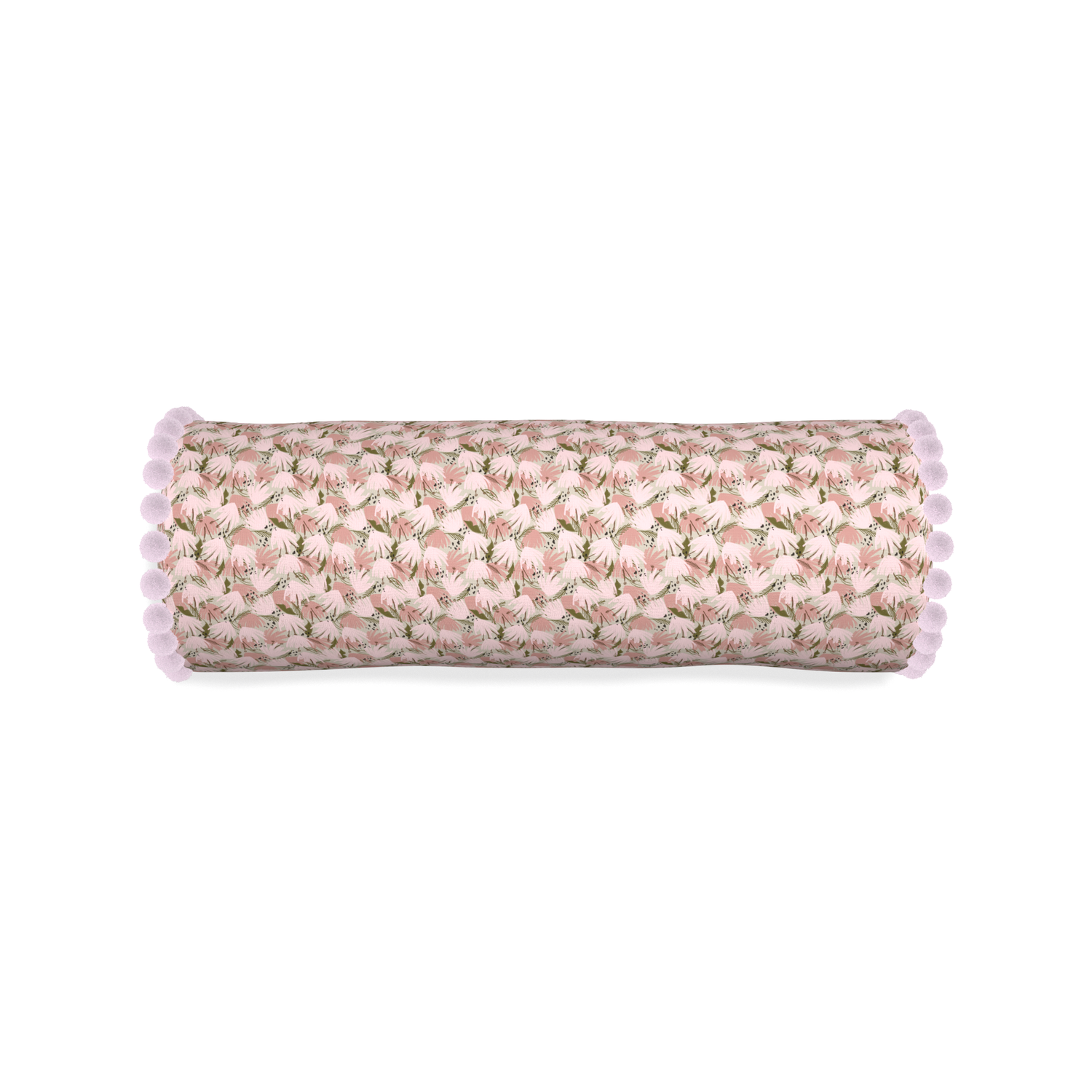 Bolster eden pink custom pink floralpillow with l on white background
