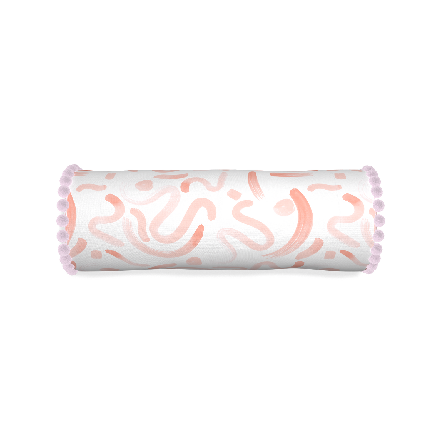 Bolster hockney pink custom pillow with l on white background