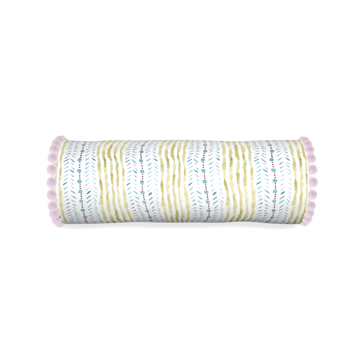 Bolster julia custom blue & green stripedpillow with l on white background