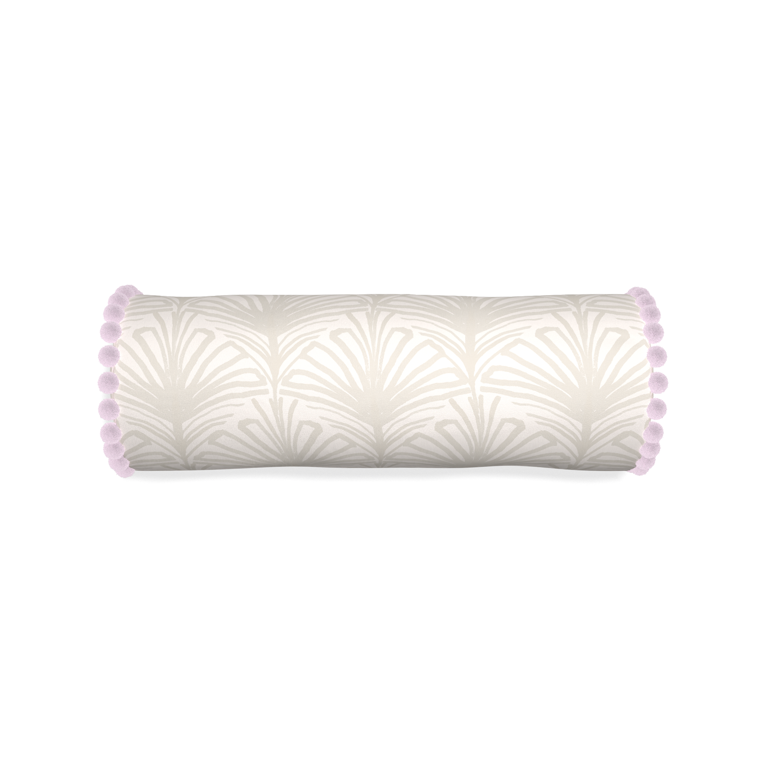 Bolster suzy sand custom pillow with l on white background