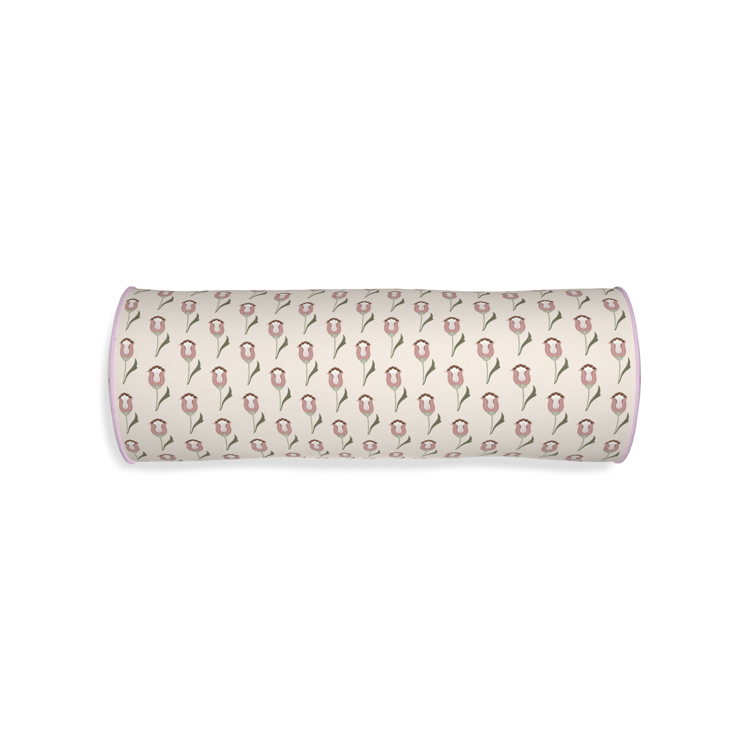 Bolster annabelle orchid custom pink tulippillow with l piping on white background