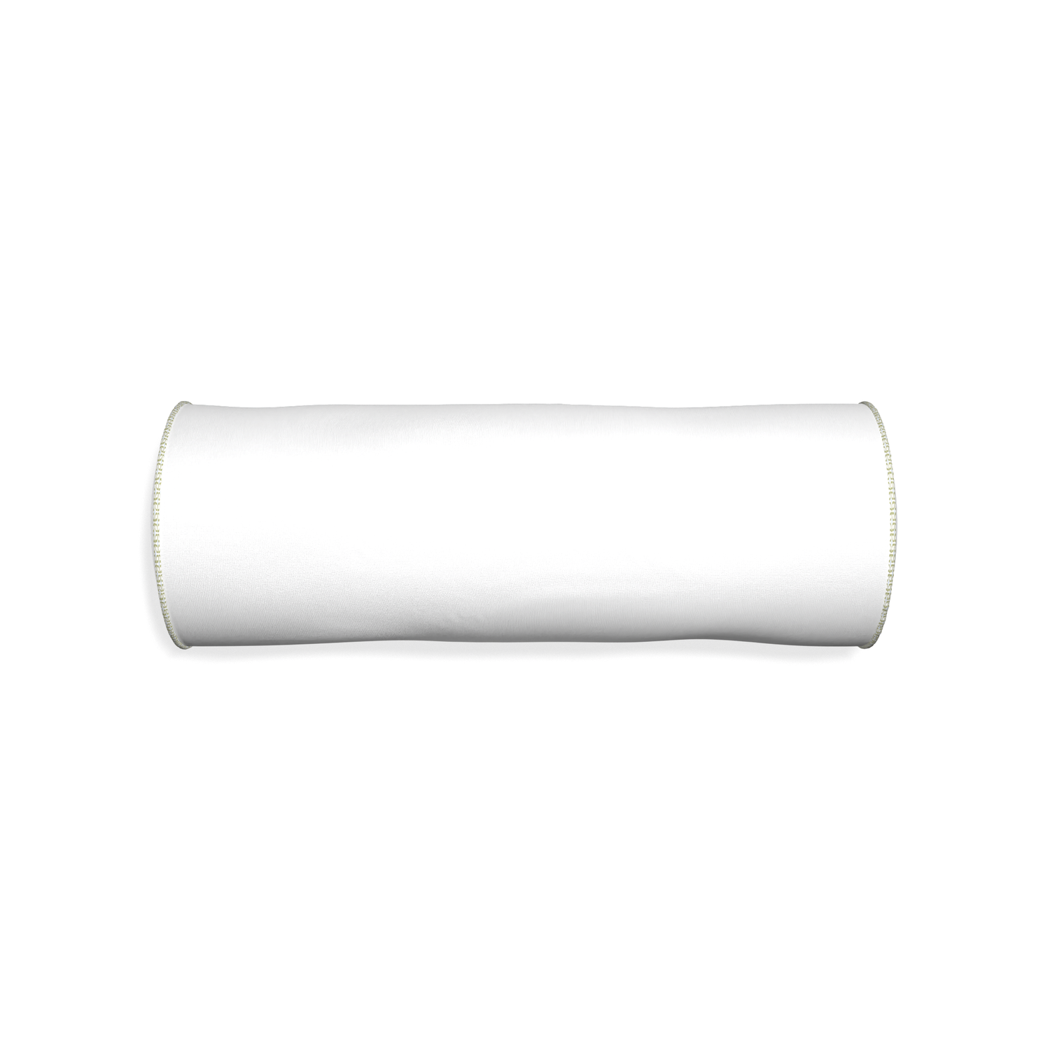 Bolster snow custom pillow with l piping on white background