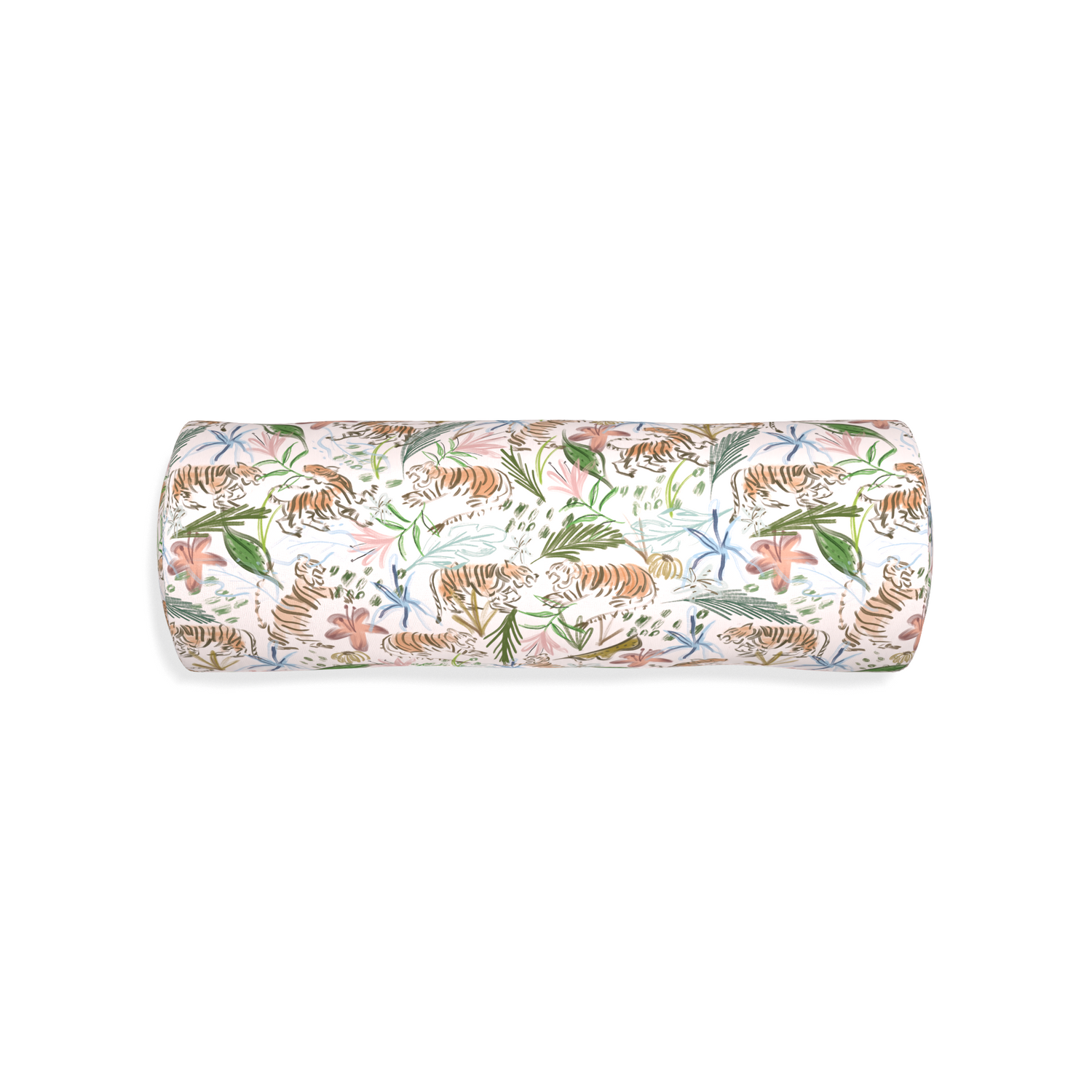 Bolster frida pink custom pink chinoiserie tigerpillow with none on white background