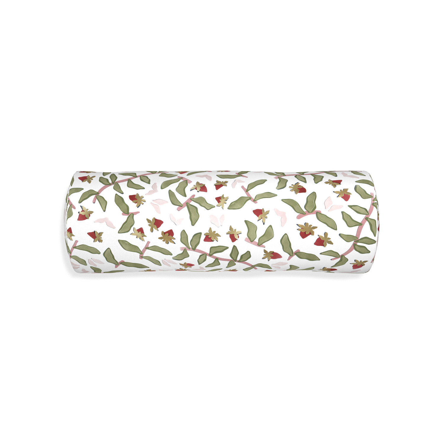 Bolster nellie custom strawberry & botanicalpillow with none on white background