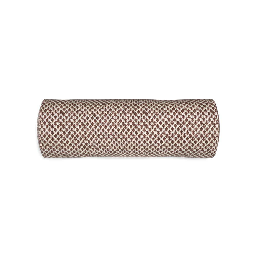 Bolster quinn chestnut custom pillow with n on white background