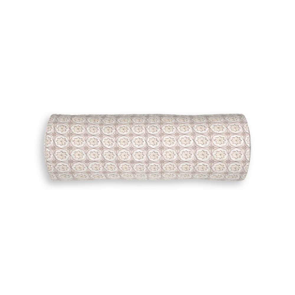Bolster hayes almond custom pillow with n on white background