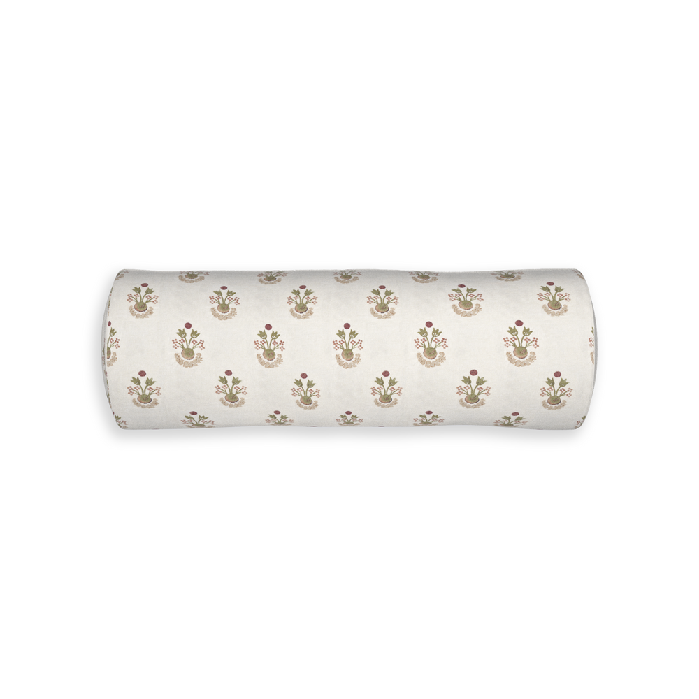 Bolster lucie clay custom pillow with n on white background