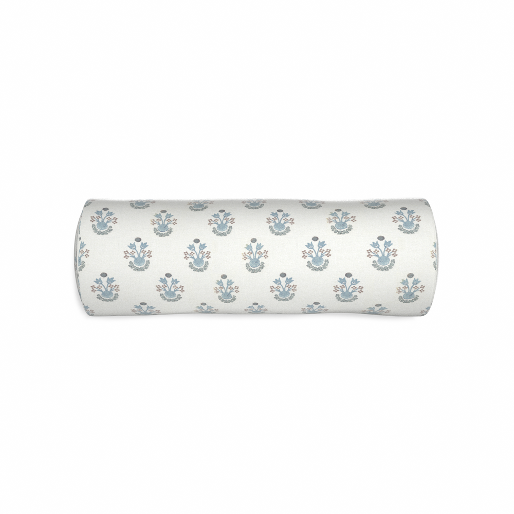 Bolster lucie cornflower custom pillow with n on white background