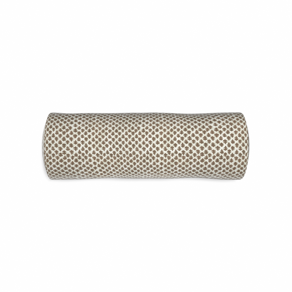 Bolster quinn chestnut custom pillow with n on white background