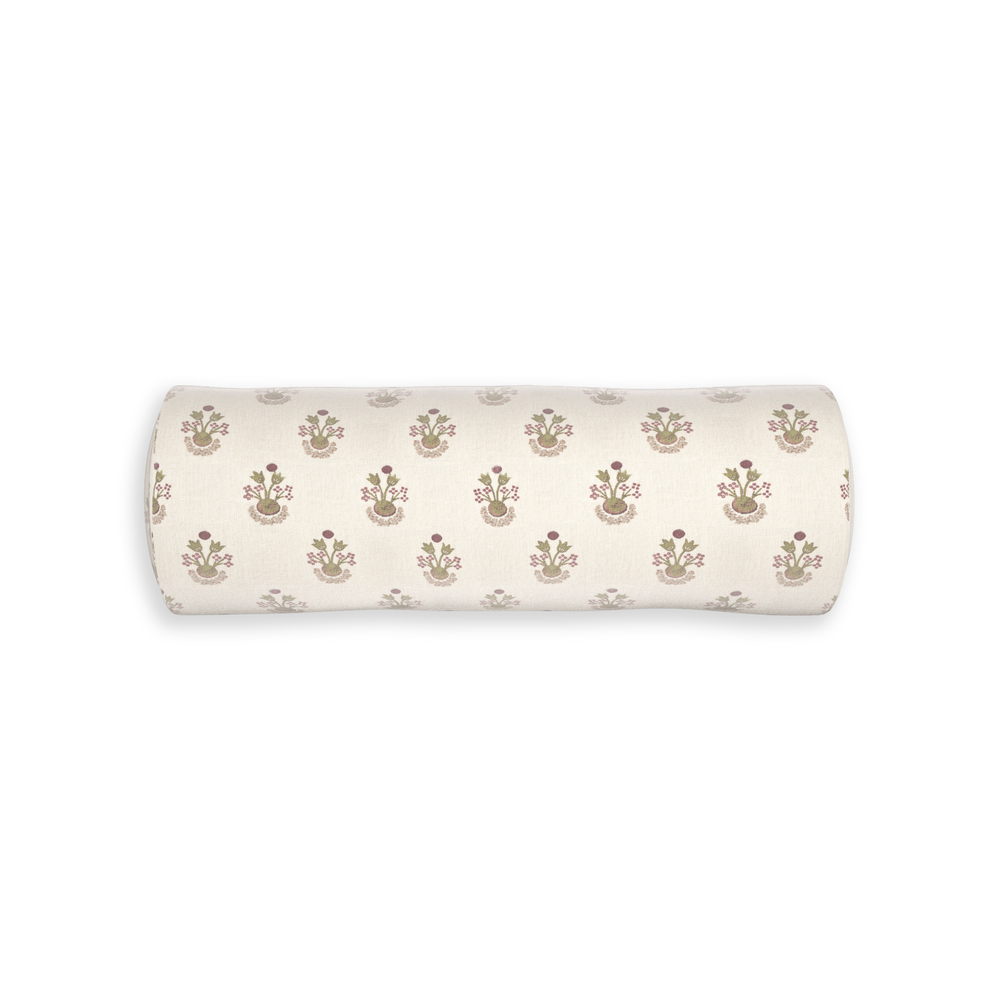 Bolster lucie clay custom pillow with n on white background