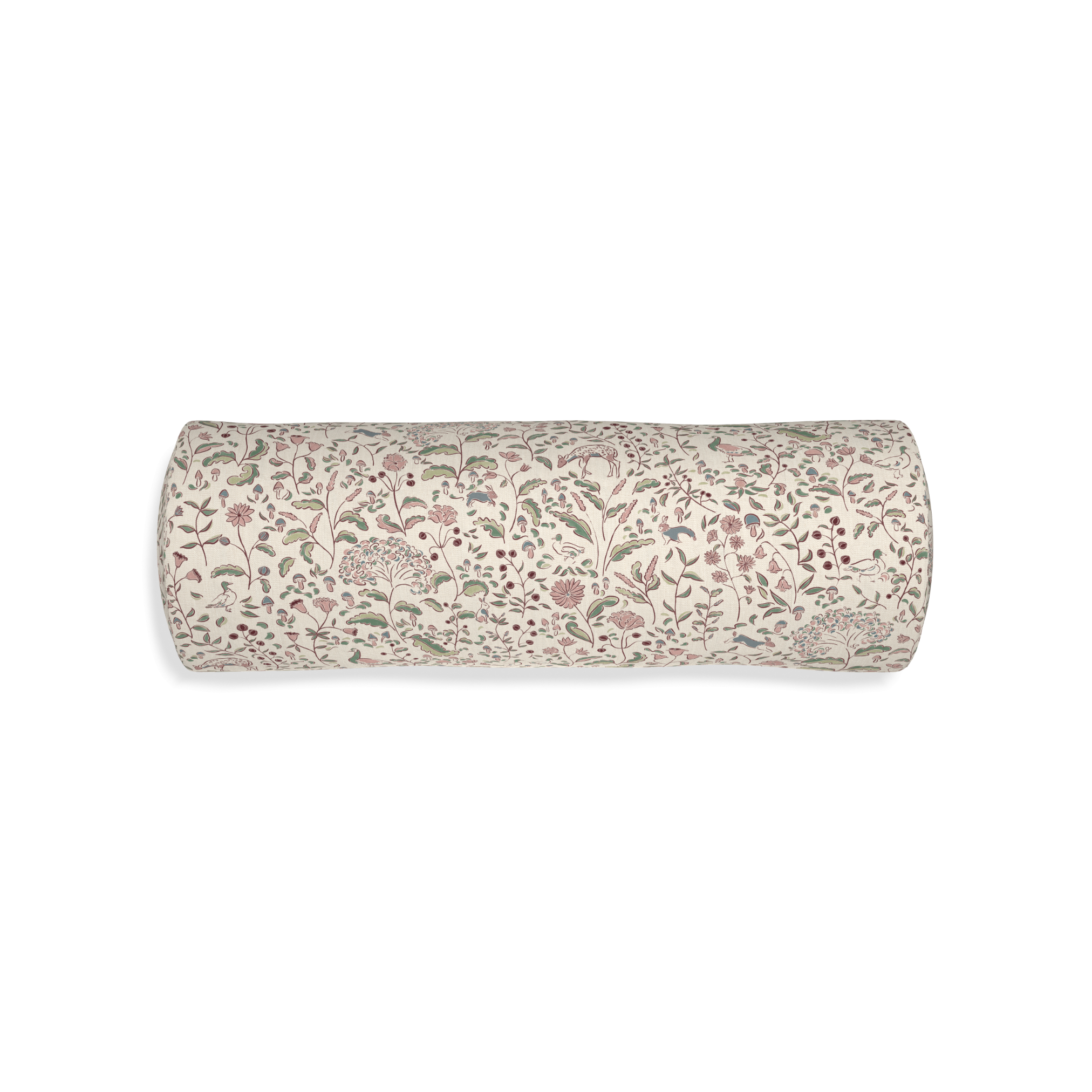 Pillow Printed Linen Ruby Burgundy - Thumbnail 2