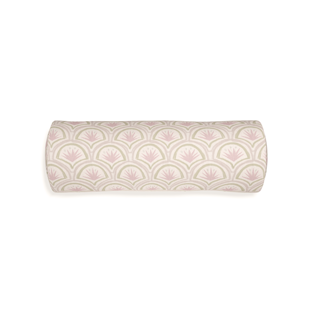 Bolster thatcher rose custom pink & green palmpillow with n on white background
