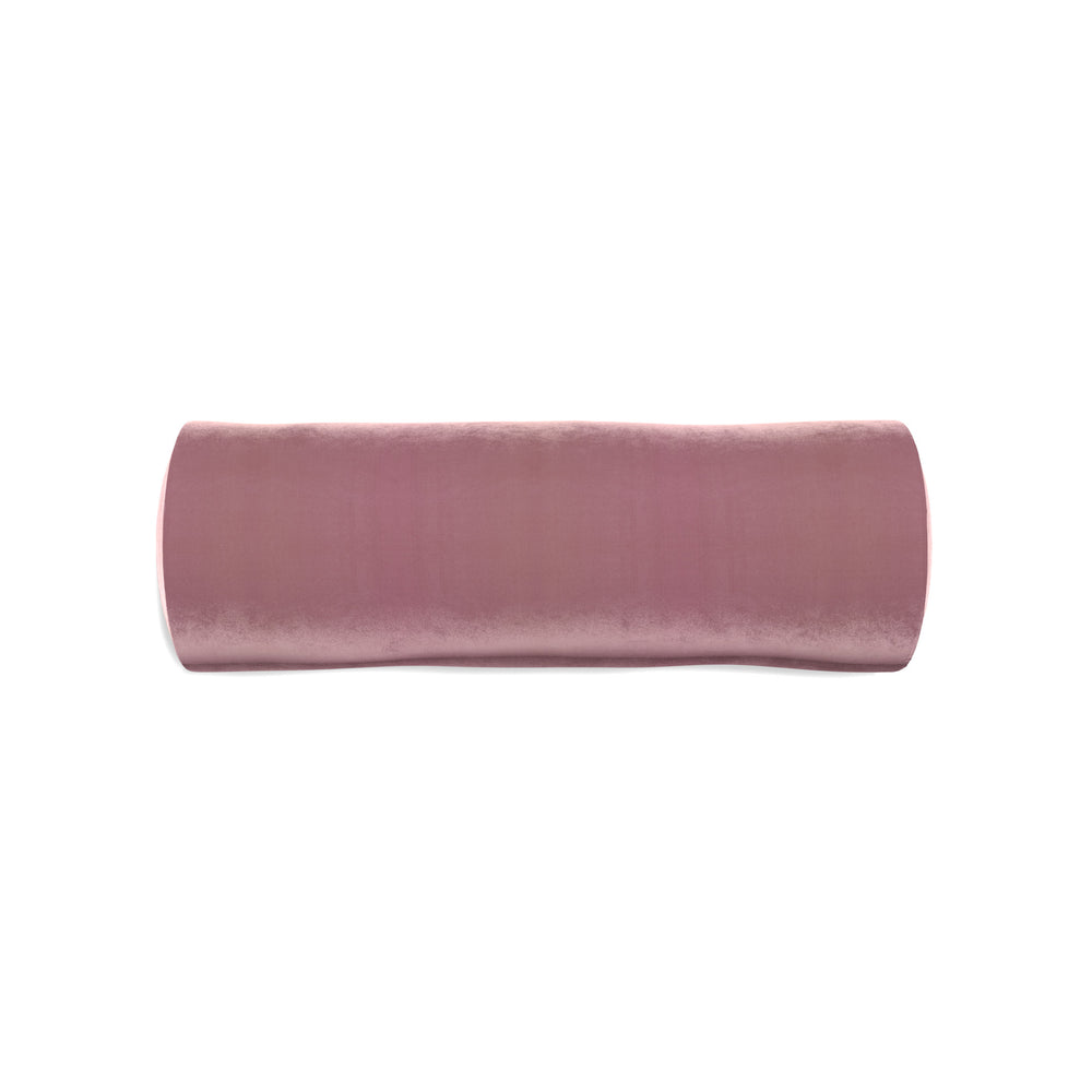 Bolster azalea velvet custom pillow with n on white background
