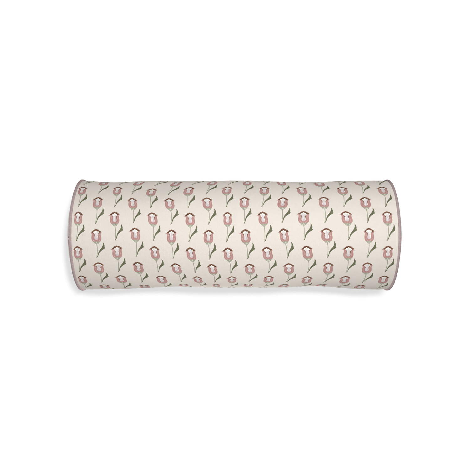 abstract floral pink bolster with pink piping