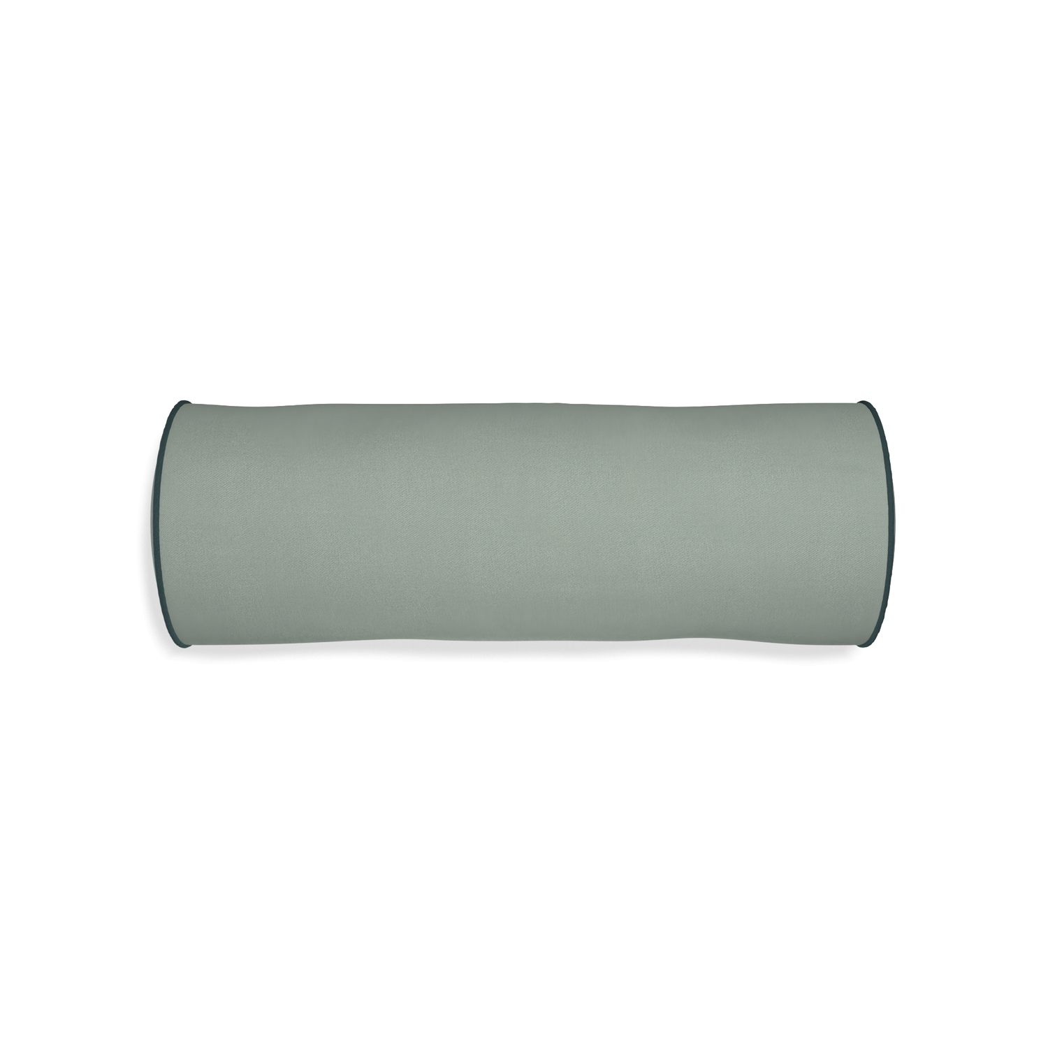 Bolster sage custom sage green cottonpillow with p piping on white background