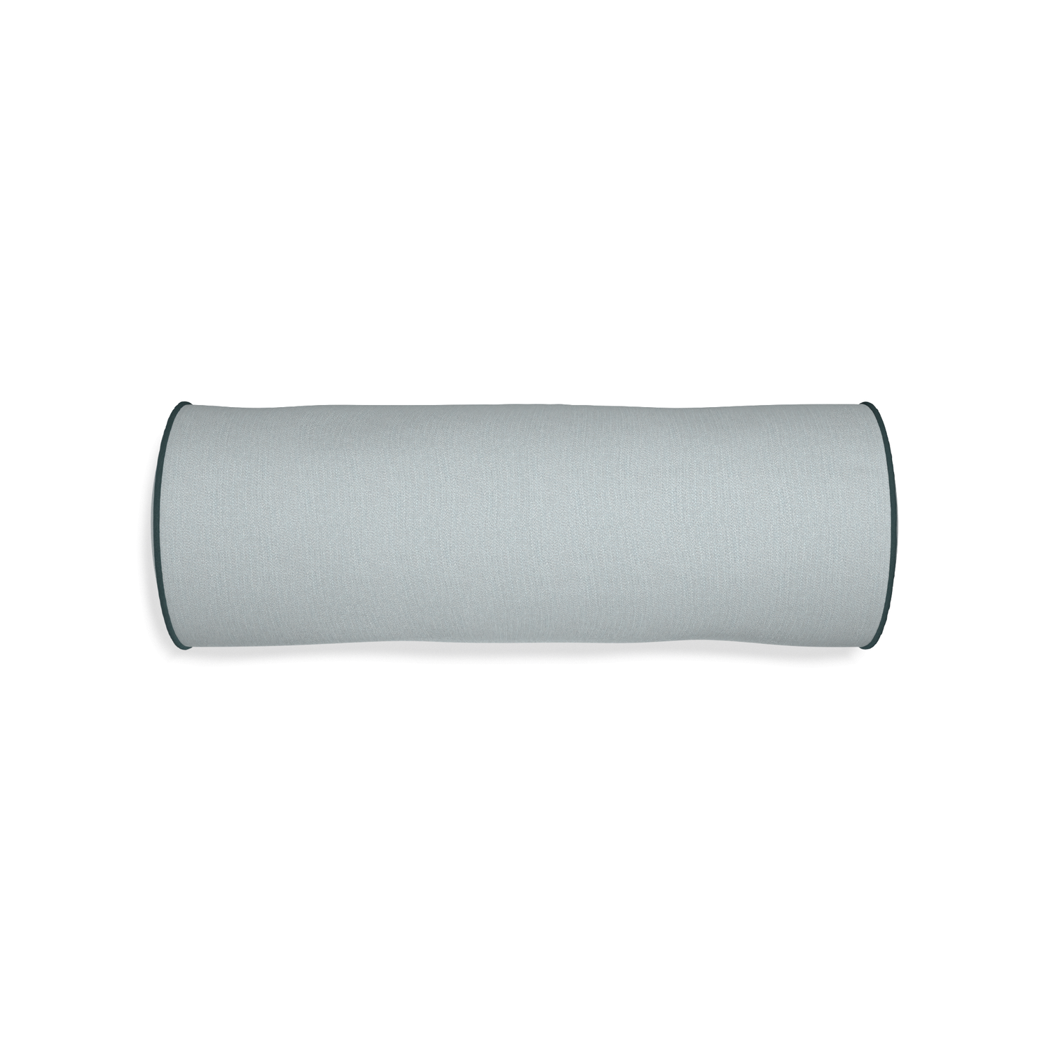 Bolster sea custom grey bluepillow with p piping on white background