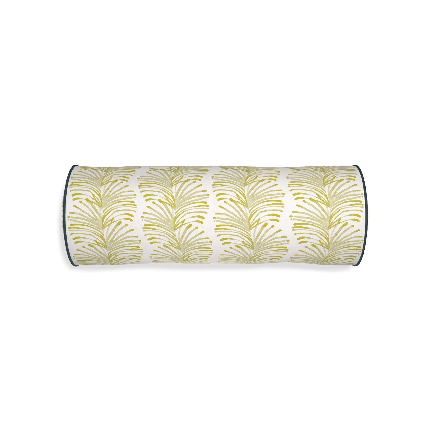 Bolster emma chartreuse custom yellow stripe chartreusepillow with p piping on white background